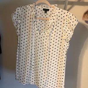 NWOT Large Tamara H. Polka Dot Blouse